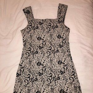 Floral black and white dress